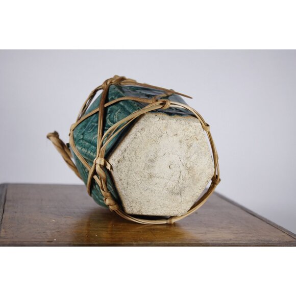 Antique Chinese hexagonal green ginger jar, blue ginger jar, Chinese small - Picture 8 of 10